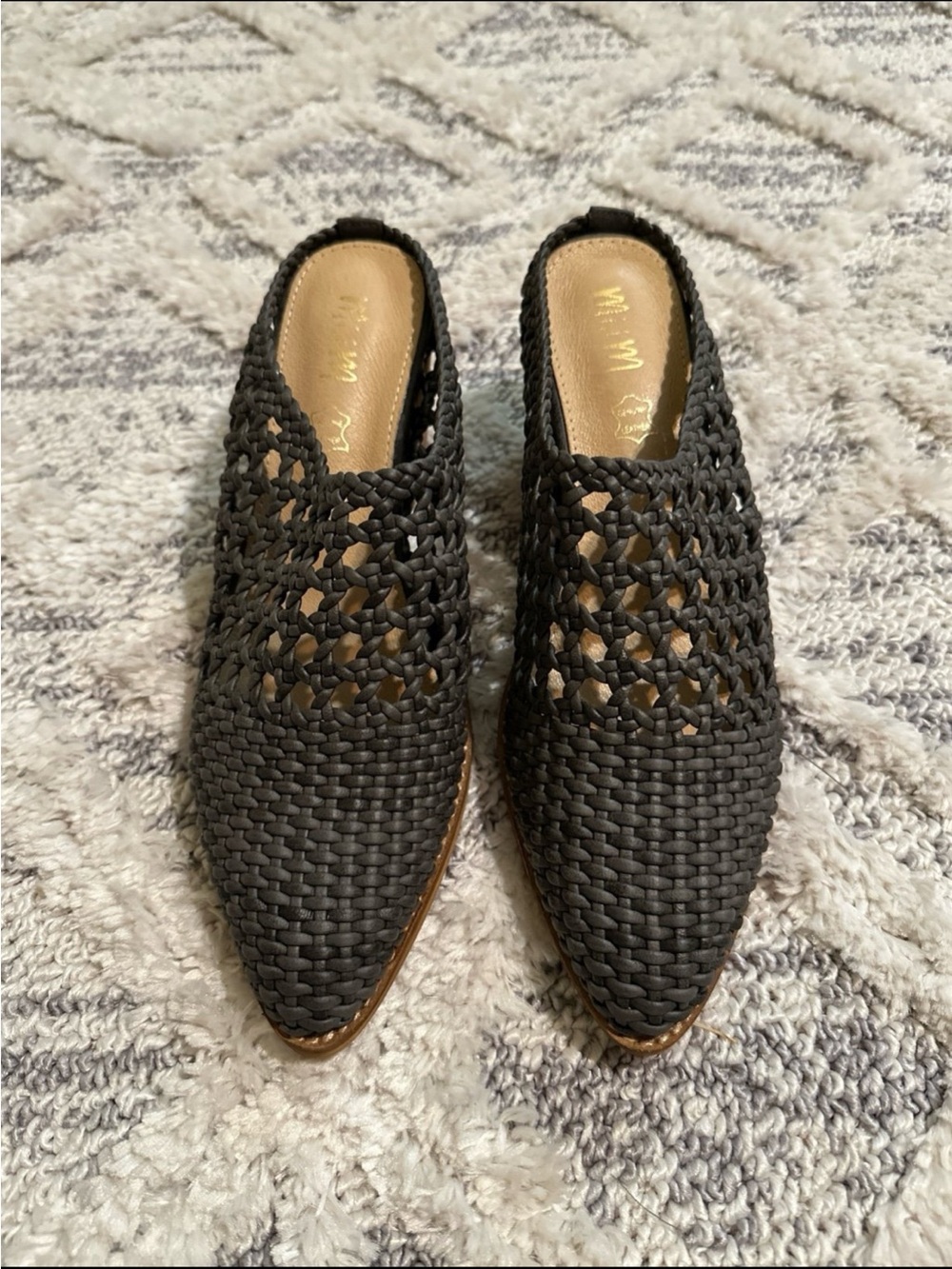 New Mi.iM Woven Heeled Paris Mule Clog - Gray - Size 10